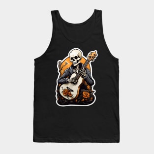 Skeleton Playing Guitar Tank Top